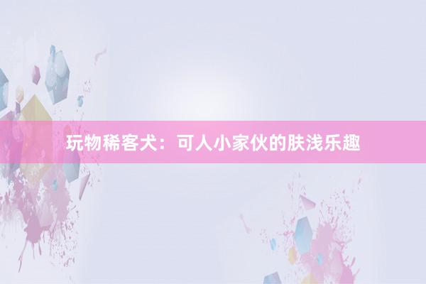 玩物稀客犬：可人小家伙的肤浅乐趣